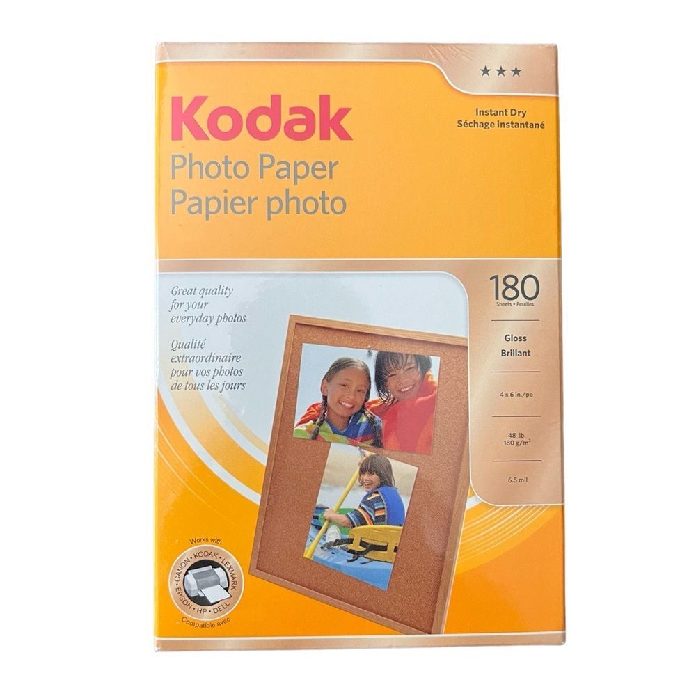 New Kodak Photo Paper 4x6 180 Sheets Gloss Brilliant Sealed